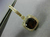 ESTATE LARGE 6.18CT DIAMOND & AAA GARNET 14KT YELLOW GOLD HALO HANGING EARRINGS