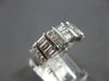 LARGE 1.65CT DIAMOND 14K WHITE GOLD 3D ROUND & BAGUETTE WEDDING ANNIVERSARY RING