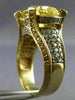 ESTATE EXTRA LARGE 8.52CT DIAMOND & AAA YELLOW TOPAZ 14KT TWO TONE GOLD FUN RING
