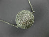 ESTATE EXTRA LARGE & LONG 3.50CT DIAMOND 14KT WHITE GOLD 3D BALL NECKLACE #26525