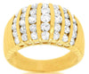 WIDE 1.69CT DIAMOND 14KT YELLOW GOLD CLASSIC MULTI ROW CHANNEL ANNIVERSARY RING