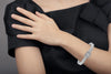 LARGE 7.41CT DIAMOND 18K WHITE GOLD ROUND & BAGUETTE DOUBLE HALO TENNIS BRACELET