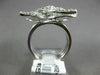 ESTATE LARGE 1.26CT ROUND DIAMOND 18K WHITE GOLD 3D CLASSIC FLOWER STAR FUN RING