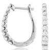 ESTATE .5CT DIAMOND 14K WHITE GOLD ROUND GRADUATING OVAL HUGGIE HANGING EARRINGS