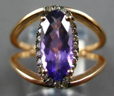 WIDE 1.43CT FANCY YELLOW DIAMOND & AAA AMETHYST 14KT ROSE GOLD 3D LOVE KNOT RING