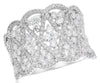 ESTATE WIDE 1.67CT DIAMOND 18KT WHITE GOLD 3D MULTI FLOWER INFINITY LOVE RING