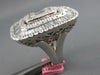 5.59CT DIAMOND 18K WHITE GOLD 3D ROUND & BAGUETTE BALLERINA SQUARE COCKTAIL RING