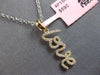 ESTATE .16CT DIAMOND 14KT YELLOW GOLD 3D CLASSIC SCRIPT LOVE FLOATING PENDANT