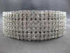 EXTRA LARGE 37.4CT DIAMOND 18KT WHITE GOLD MULTI ROW CUFF TENNIS BANGLE BRACELET