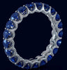 3.10CT AAA SAPPHIRE 14KT WHITE GOLD CLASSIC SHARED PRONG ETERNITY LOVE FUN RING