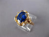 1.31CT DIAMOND & AAA SAPPHIRE 14KT YELLOW GOLD OVAL & ROUND FLOWER RING #27369