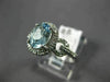 ESTATE 1.28CT DIAMOND & AAA AQUAMARINE 14KT WHITE GOLD FILIGREE ENGAGEMENT RING