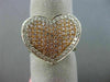 LARGE .92CT WHITE & PINK DIAMOND 18KT WHITE & ROSE GOLD 3D HEART INFINITY RING