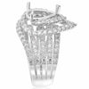 EXTRA LARGE 2.41CT DIAMOND 14KT WHITE GOLD 3D PEAR SHAPE & ROUND SEMI MOUNT RING