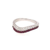 ESTATE .62CT DIAMOND 18KT WHITE GOLD 3D CLASSIC DOUBLE BAR FUN RING
