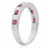 ESTATE 1.06CT DIAMOND & AAA RUBY 14K WHITE GOLD 3D CHANNEL ANNIVERSARY RING BAND