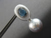 3.71CT DIAMOND & AAA BLUE TOPAZ & WHITE AGATE & PEARL 18K WHITE GOLD 3D EARRINGS