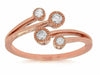 ESTATE .17CT DIAMOND 14KT ROSE GOLD 3D FOUR STONE CLASSIC CRISS CROSS LOVE RING