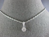 ESTATE SMALL .19CT DIAMOND 18KT WHITE GOLD 3D CLUSTER FLOWER LOVE PENDANT