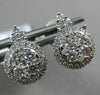 ESTATE .58CT ROUND DIAMOND 18KT WHITE GOLD 3D CLUSTER HALO STUD EARRINGS F/G VS