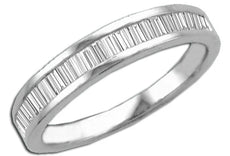 .5CT DIAMOND 14KT WHITE GOLD BAGUETTE 3D CHANNEL SEMI ETERNITY ANNIVERSARY RING