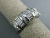 ESTATE WIDE 1.16CT DIAMOND 14K WHITE GOLD ROUND & BAGUETTE ANNIVERSARY RING 1354