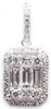 .68CT DIAMOND 18KT WHITE GOLD ROUND & BAGUETTE SQUARE INVISIBLE FLOATING PENDANT