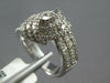 WIDE 1.62CT DIAMOND 18KT WHITE GOLD 3D CLASSIC ROUND & BAGUETTE LOVE KNOT RING