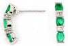 1.08CT DIAMOND & AAA EMERALD 14K WHITE GOLD PAST PRESENT FUTURE HANGING EARRINGS