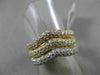 ESTATE LARGE 2.03CT ROUND DIAMOND 18KT TRI COLOR GOLD ' V ' SHAPE MULTI ROW RING