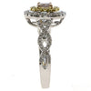 .61CT WHITE PINK & FANCY YELLOW DIAMOND 18K TRI COLOR GOLD 3D INFINITY LOVE RING