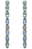 4.34CT AAA AQUAMARINE 18K YELLOW GOLD ROUND OVAL & MARQUISE FUN HANGING EARRINGS