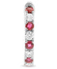 1.17CT DIAMOND & AAA RUBY 14K WHITE GOLD 3D INSIDE OUT HOOP HANGING EARRINGS