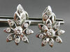 ANTIQUE LARGE .85CT DIAMOND 14KT W GOLD ETOILE FLOWER CLIP ON EARRINGS #ELV22
