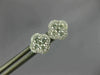 ESTATE .46CT DIAMOND 18KT WHITE GOLD 3D SQUARE FLOWER HALO STUD EARRINGS
