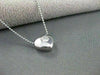 ESTATE .17CT HEART DIAMOND SOLITARE 14KT WHITE GOLD PENDANT G VS W/ CHAIN # 6984