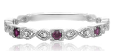 .10CT DIAMOND & AAA PINK SAPPHIRE 14K WHITE GOLD 3D INFINITY ETERNITY LOVE RING