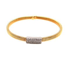 .40CT DIAMOND 18K 2 TONE GOLD 3D RECTANGULAR SNAKE FLEXIBLE CUFF BANGLE BRACELET