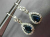 ANTIQUE 2.04CT DIAMOND & AAA SAPPHIRE 14KT WHITE GOLD 3D HANGING EARRINGS 18254