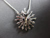LARGE .86CT DIAMOND 18KT WHITE GOLD SNOWFLAKE FLOWER SUNBURST FLOATING PENDANT