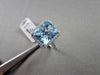 ESTATE WIDE SQUARE AAA BLUE TOPAZ & DIAMOND 8.46CTW 14KT WHITE GOLD RING