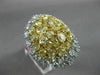GIA LARGE 7.42CT WHITE & INTENSE YELLOW DIAMOND 18K 2 TONE GOLD 3D COCKTAIL RING