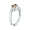 ESTATE 1.08CT DIAMOND & AAA SMOKY TOPAZ 14K WHITE GOLD TRILLION & ROUND FUN RING