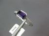 ESTATE .70CT DIAMOND & AAA AMETHYST 14KT WHITE GOLD EMERALD CUT BEZEL FUN RING