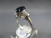 ESTATE WIDE 2.9CT DIAMOND & AAA SAPPHIRE 18KT WHITE GOLD 3D OVAL ENGAGEMENT RING