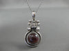 ANTIQUE 925 SILVER AAA ROUND CABOCHON GARNET FILIGREE HANDCRAFTED PENDENT #22519