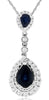 1.31CT DIAMOND & AAA SAPPHIRE 14KT WHITE GOLD PEAR SHAPE HALO FLOATING PENDANT
