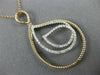 ESTATE LARGE .40CT DIAMOND 18KT WHITE & ROSE GOLD 3D TEAR DROP FLOATING PENDANT