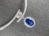 LARGE 1.75CT DIAMOND & AAA TANZANITE 14K WHITE GOLD 3D OVAL CRISS CROSS NECKLACE