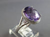LARGE 4.79CT DIAMOND & AAA AMETHYST 14KT WHITE GOLD OVAL & ROUND HALO LOVE RING